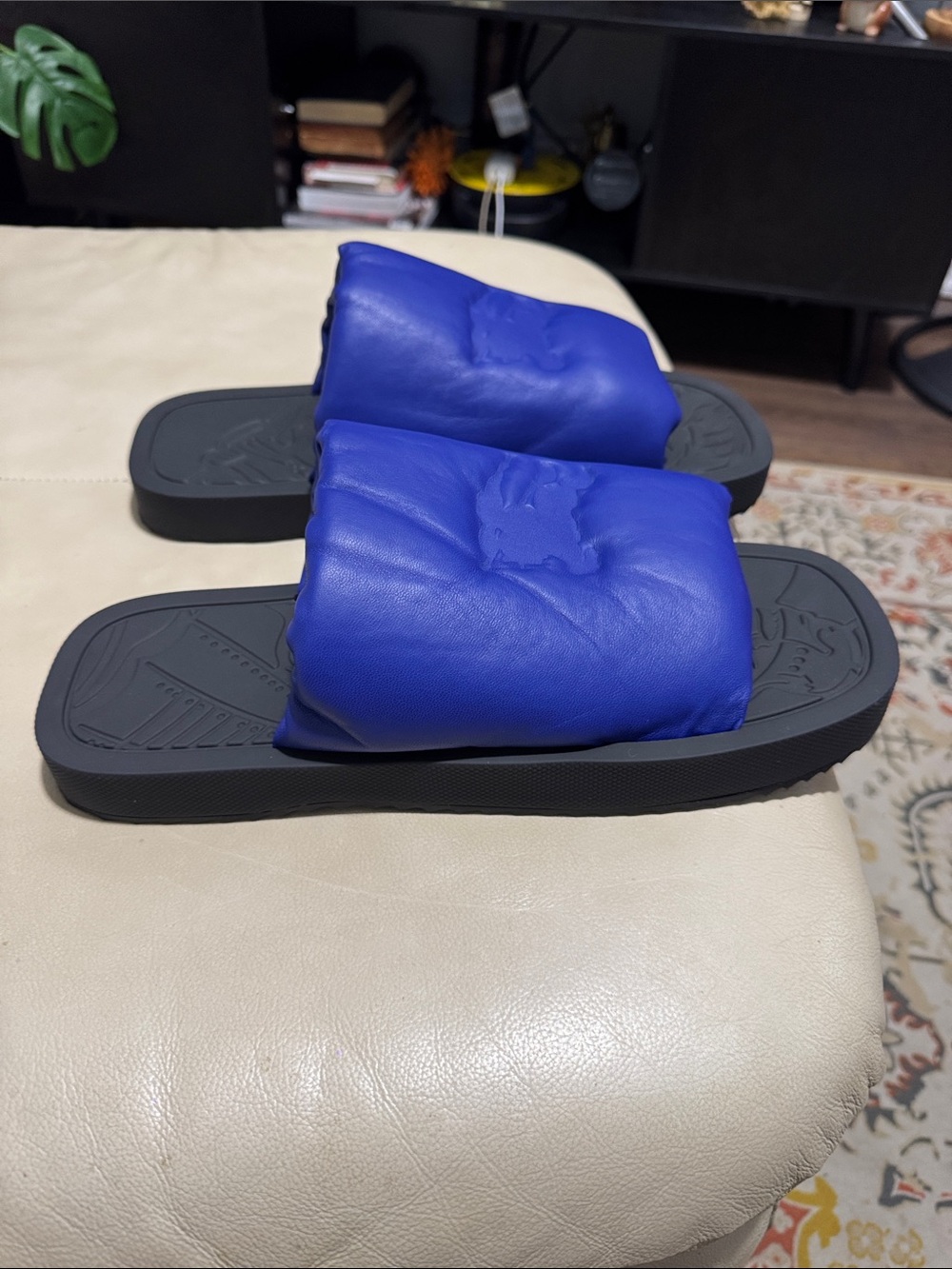 Burberry Royal Blue Padded Slide Sandals for Men
